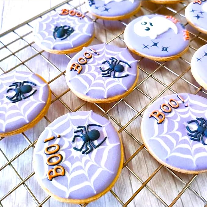Halloween Cookie Cutters 7Pcs, Bat Pumpkin Magic Hat Cat Cookie Cutter, Sturdy Easy to Clean & Demold Pancake Dough Molds for Halloween Baking