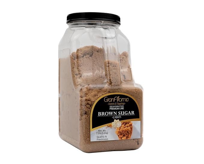 GranAroma Light Brown Sugar, Baking & Desserts, Cane Molasses, Pantry Staple (7.5 Pound)