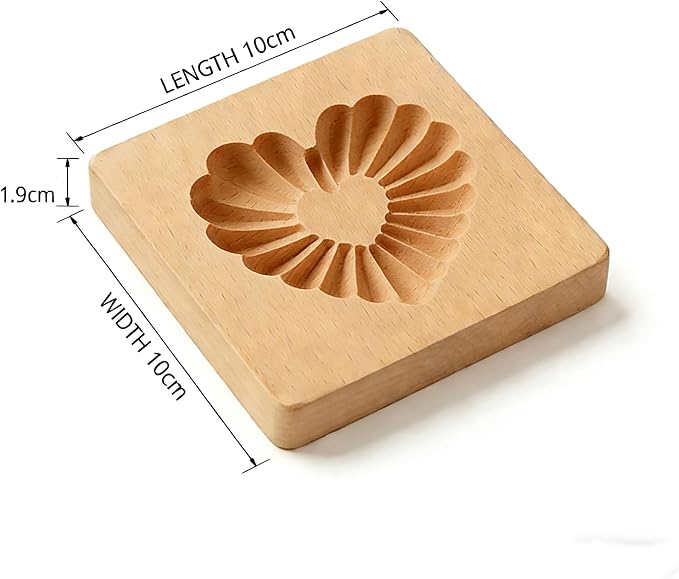 Carved Wooden Gingerbread Cookie Mold,3D Wooden Baking Mold Cookie Biscuit Press Stamp Molds,Cookie Cutter,Cookie Stamp,DIY Biscuit Stamp Mould for Halloween Thanksgiving Christmas(loving)