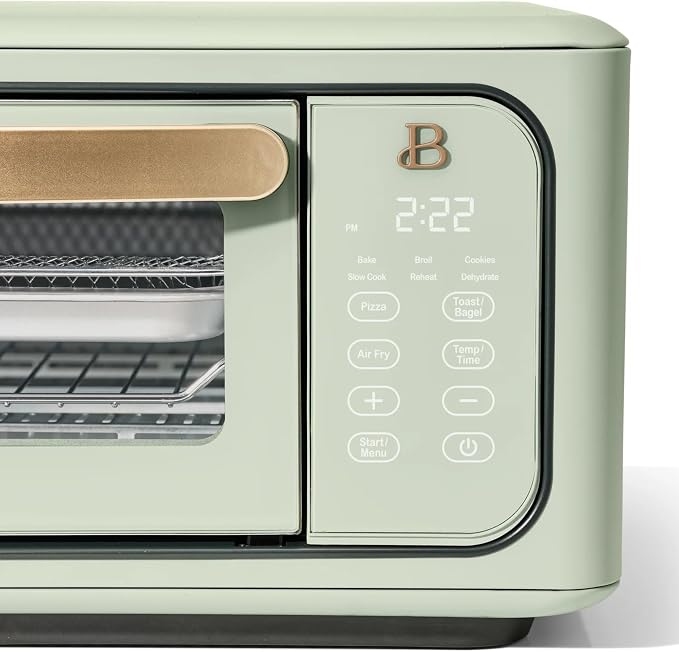Infrared Air Fry Toaster Oven 9 Slice, 1800W Countertop Oven with Convection & Air Fry Functions, Digital Touch Display, Multi Cooking Modes for Baking, Broiling & Reheating (Sage Green)