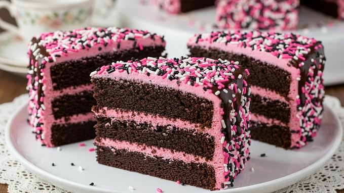 NCS Pink, Black & White Jimmies Edible Sprinkles – Cupcake, Cake & Cookie Decorations, 7 oz