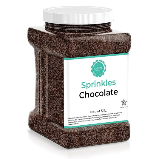 O’Creme Chocolate Sprinkles – 5 Pounds for Cake Decorating – Kosher Pastel Sprinkles for Cupcakes, Cookies, Cakes, Ice Cream
