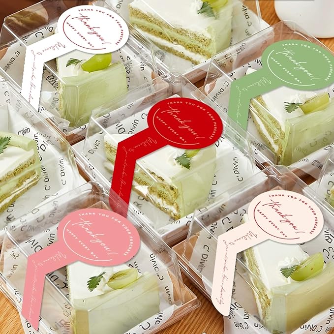 300pcs Multicoloured Handmade Food Baking Label Stickers for Baked Goods Packaging (Styled)
