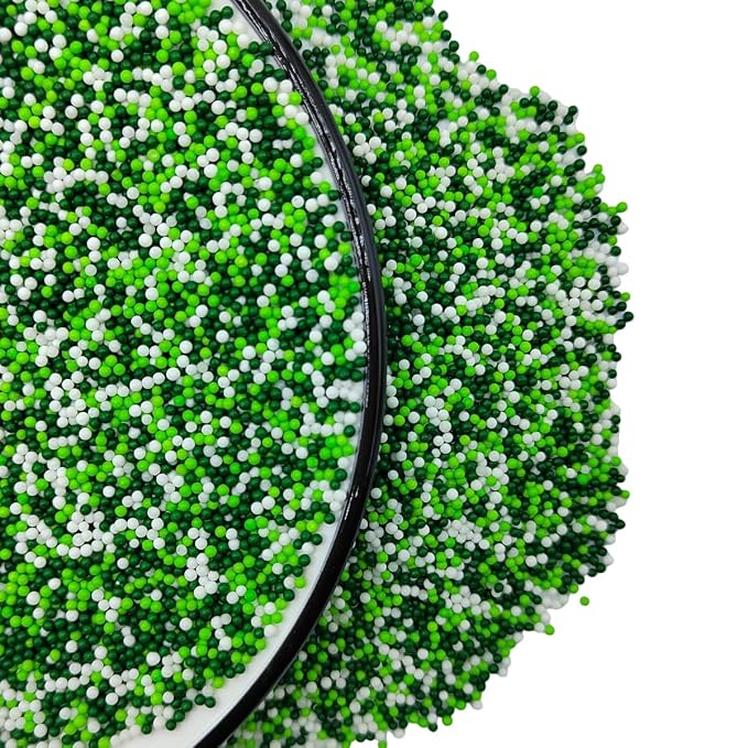 Homankit White and Green Nonpareils Sprinkles St Patrick's Day Sprinkles Edible Cookie Decorations Mini Pearls for Decorating Cake, Baking, Cupcake Toppers, Ice Cream, Donuts 3.88 Ounce
