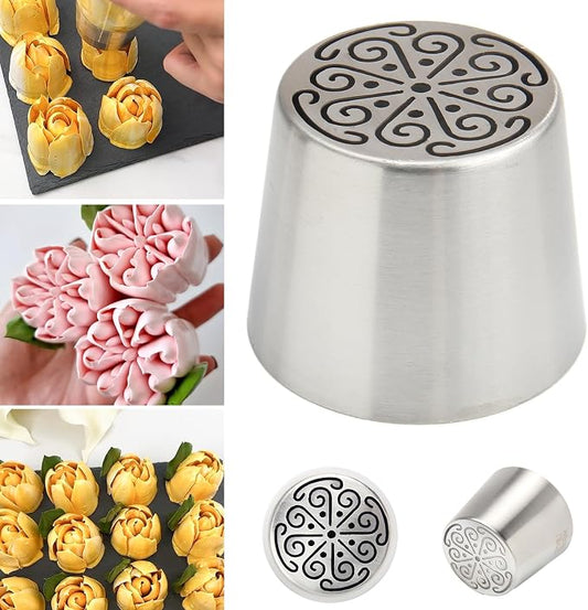 Extra Large Russian Piping Tips for Marshmallows Stainless Steel Flower Frosting Nozzles many styles Cake Decorating Baking tool for Buttercream, Cupcakes Cookies(SL59)
