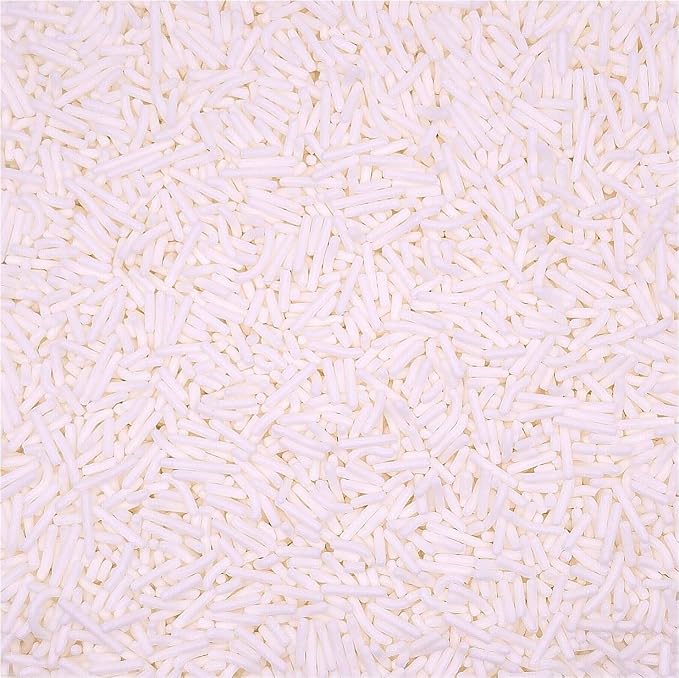 NCS White Jimmies Edible Sprinkles – Cupcake, Cake & Cookie Decorations, 7 oz