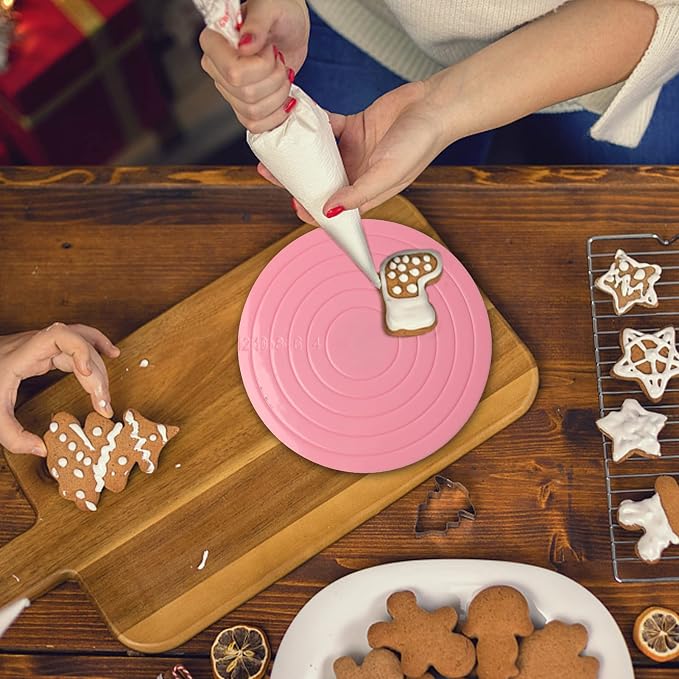 2 Pcs 5.5in Cookie Turntable 360 Degree Revolving Cake Decorating Turntable Spinning Cookie Decorating Turntable Cookie Stand Cookies Dessert Turn Table Cake Stand Turntable Baking Turntable