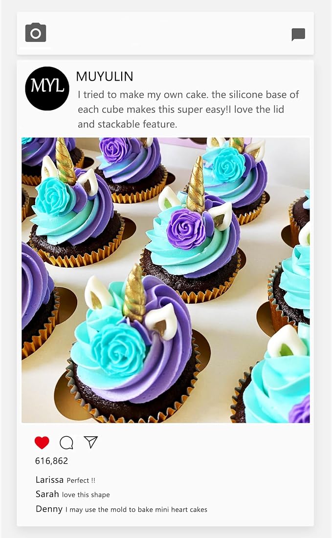 Unicorn Fondant Molds Rose Flowers Silicone Mould for Cake Decoration Chocolate Unicorn Horn Design Cupcake Toppers Clay, Set of 4