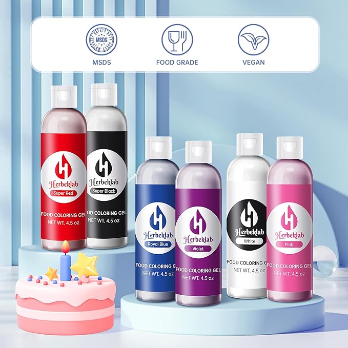 White Gel Food Coloring – 4.5 oz Professional Grade Concentrated Food Dye, Gel Based Coloring for Icing, Baking, Cake Decorating & Cookies