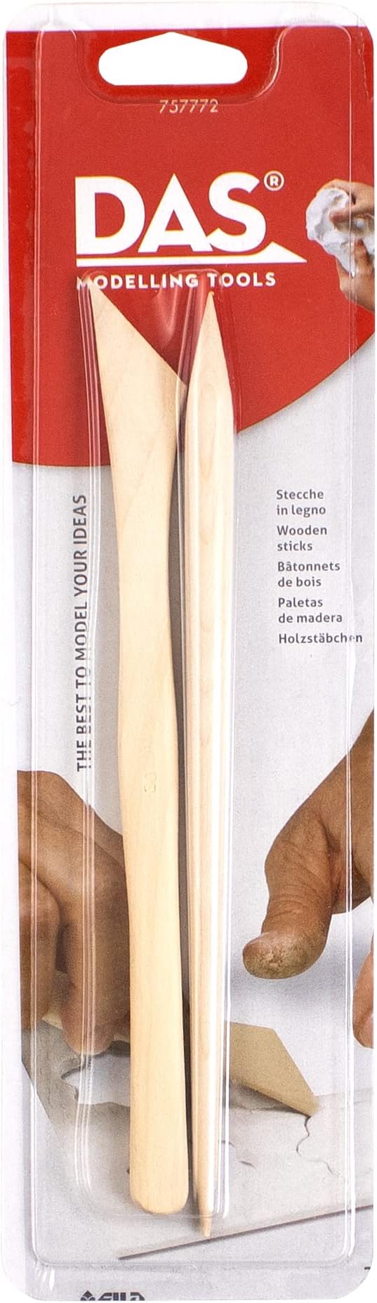 DAS� Clay Modelling Tools, Natural Wood, 2 Assorted Pieces, 1 Set