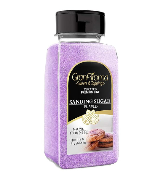 GranAroma Sanding Sugar, Decorative, Cookies & Sweets (White) (1.1 Pound) (Purple)
