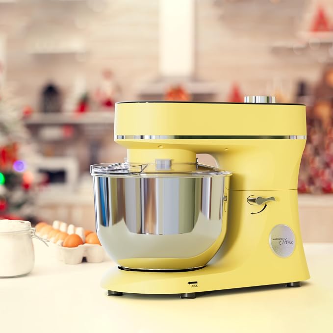 Magnavox Home, 6.3 qt Digital Touchscreen Stand Mixer, 11 Speeds, Yellow