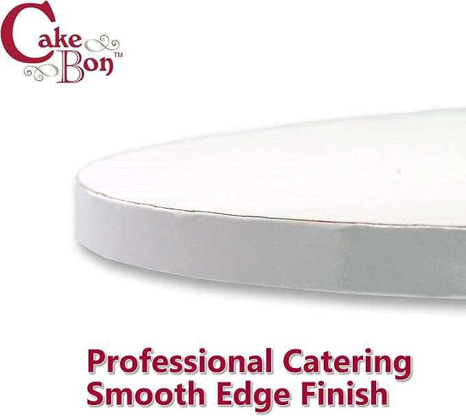 Cakebon Round Cake Boards - Sturdy 1/2 Inch Thick Cake Drums - 8 Inch Professional Base para Pastel Smooth Straight Edges White 1-Pack