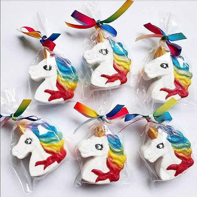 Fewo 2Pcs Unicorn Cupcake Molds, 6-Cavity Unicorn Head Silicone Cake Baking Pan Bath Bomb Soap Pudding Mould Little Girl Birthday Party Supplies