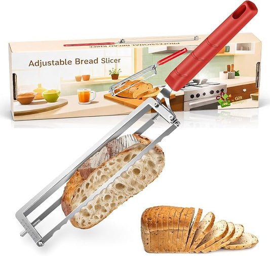 Bread Knife for Homemade Bread, Sourdough Bread Knife with Thickness Guide, Upgraded Adjustable Bread Slicer for Sourdough & Baguette, Ideal Gifts for Bakers