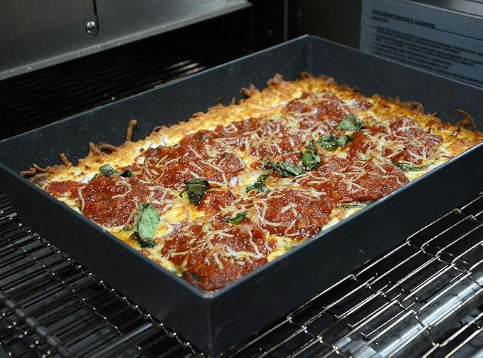 Lloyd Pans Kitchenware 8 Inch by 10 Inch Detroit Style Pizza Pan - PSTK (Pack of 12)