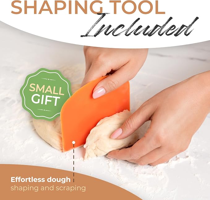 Orblue Bakers Couche and Proofing Cloth, 100% Cotton Fabric for Bread Dough Baking, Shaping Tool for Baguettes, Loaves, Ciabatta, Bread Couche 35.4 x 23.6 Inches