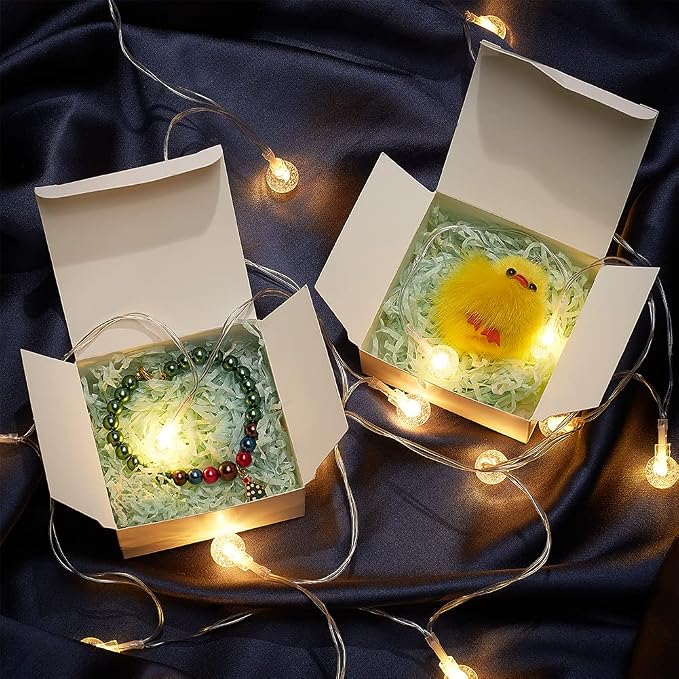 PH PandaHall 30pcs White Gift Box Wedding Paper Box 3.5x3.5x1.5 Inch Small Kraft Packing Cardboard Boxes Favor Treat Boxes Foldable Gift Jewelry Storage Case for Candy Soap Tea Light Birthday