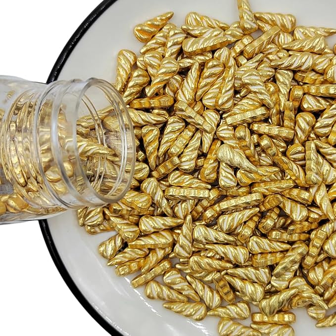 Gold Unicorn Horn Sprinkles Edible Unicorn Horn for Cake Decorating Cake Decorations Cupcake Toppers Baking Cookie Decorating Ice Cream Toppings