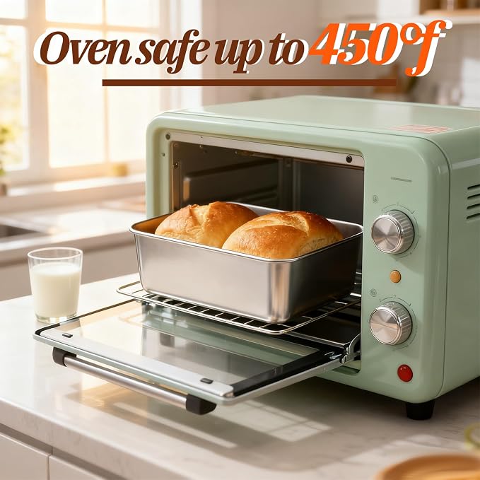 8pcs Bread Loaf Pans Set 8.5" × 5.7" Bread Pans Stainless Steel Loaf Toast Baking Pan Metal Bakeware Loafs Breads Pan for Baking Breads for Meatloaf Lasagna Cake Oven Dishwasher Safe