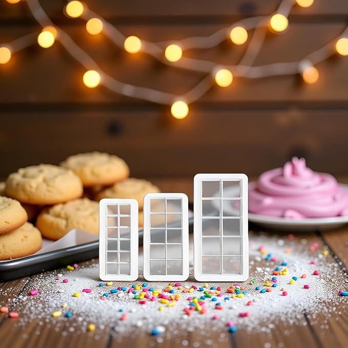 Square Cookie Cutter - Geometric Multicutter-Square Cake Fondant Cutter - 3 Size, Biscuit Cutters, Creative Cake Decorating