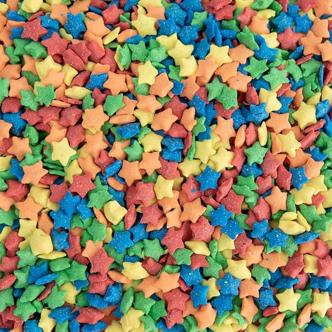 Cake Mate Bright Stars Confetti Sprinkles – Colorful Red, Yellow, Green & Blue Star Sprinkles for Cakes, Cupcakes, Cookies, and More – Easy Pour Lid, 26oz