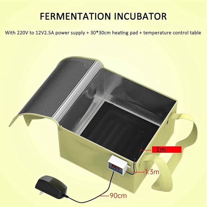 Fold Dough Proofing Box, Dough Proofer with Heater Sour, for Making Bread Yogurt Natto Handmade Soap