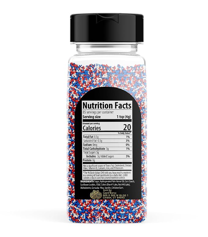 GranAroma Red, White, & Blue Sprinkles, 12 oz, Decorative, Cakes & Cupcakes