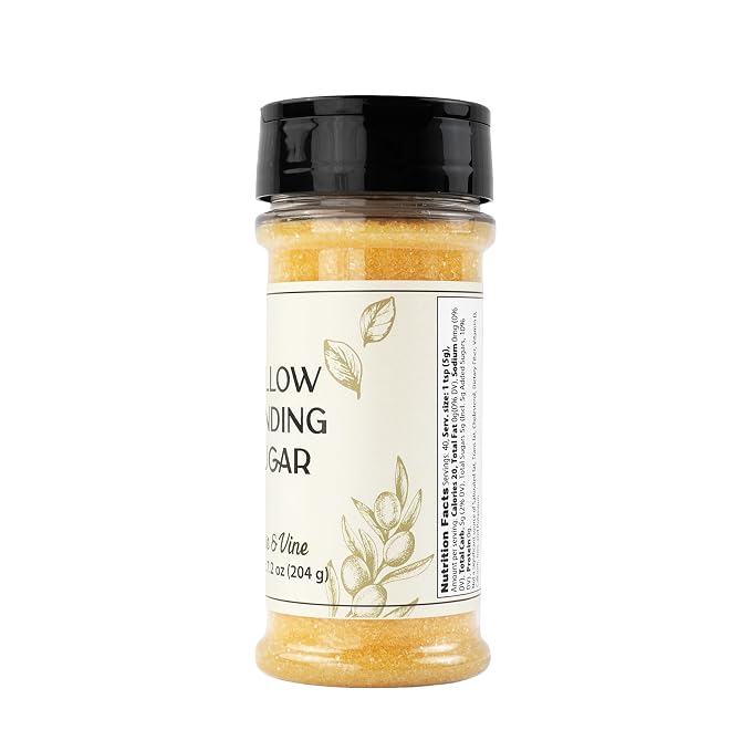 Olive & Vine Yellow Sanding Sugar, Sweet Finish, For Baking & Decorating, Rich Tradition, Authentic Taste, For Global Recipes (7.2 Ounce)