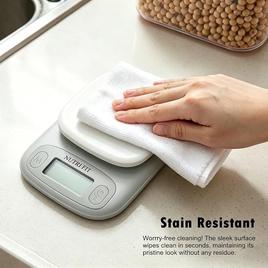 Food Scale Digital Kitchen Scale Weight Grams and Ounces of NUTRI FIT, Portable & Accurate Scale for Cooking Baking Jewelry Coffee Postage, Stylish Compact Design, Max 11lb 0.5g Increment, Smart Tare