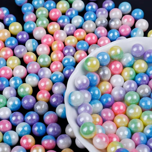Rainbow Pearl Sprinkles for Cake Decorating - Gradient Rainbow Pearl Sprinkles for Baking, Cookies, Cake, Cupcakes, Donuts & Ice Cream Toppings (4.6oz/130g, 7mm)