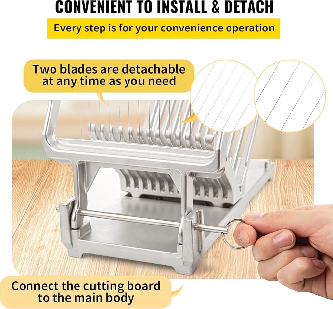 VEVOR Cheese Slicer,Butter Cutter with Wire 1 cm & 2 cm Cheeser Butter Cutting Blade Replaceable Cheese Slicer Wire, Cheese Cutter with 304 Stainless Steel Wire Kitchen Cooking Baking Tool