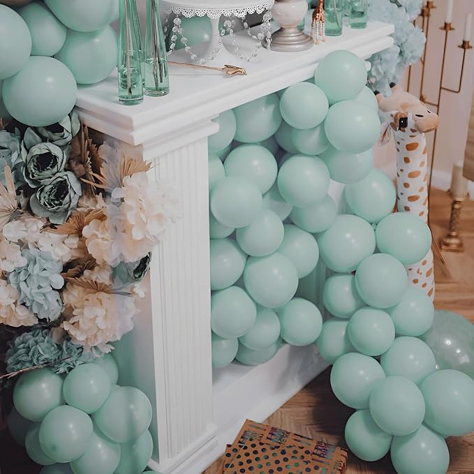Voircoloria 110pcs Mint Green Balloons 12inch Pastel Green Latex Party Balloons for Baby Shower,Graduation, Wedding, Birthday, New Year, Anniversary Party Decorations