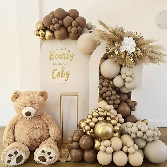 Voircoloria 110pcs Brown Balloons 12inch Brown Latex Party Balloons for Graduation, Bear Themed Party, Wedding, Birthday, Bridal Shower, Baby Shower, Anniversary Party Decorations