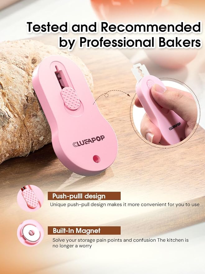 CLUEAPOP Bread Lame Dough Scoring Tool, Professional Extractable & Magnetic Sourdough Scoring Tool for Sourdough Bread Baking & Bread Making Tools,Perfect Bread Scoring Tool