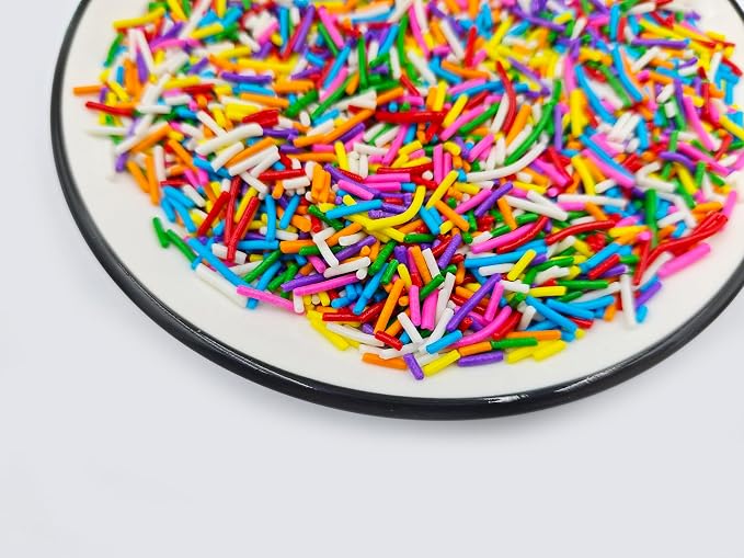 Edible Colorful Jimmies Sugar Sprinkles for Cake Decorating, Baking, Ice Cream, Cookies, Cupcake Topper Decorations,4.23