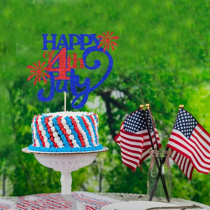 Independence Day Happy Birthday 4th of July Cake Topper | Patriotic Birthday Party Decorations,4th of July USA Birthday Party America National Day Happy Party Decoration