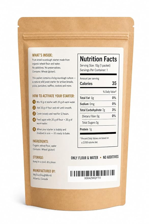 Dehydrated Sourdough Starter Culture – Natural Wild Yeast for Homemade Sourdough Bread – Easy Activation for Beginners – No Additives – MySourdoughWorld