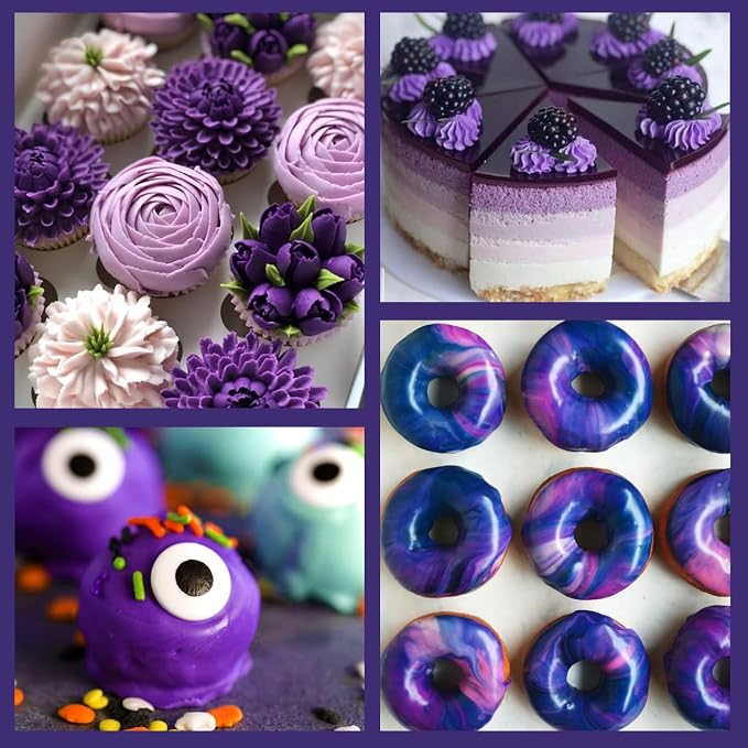 Oil Based Food Coloring for Chocolate, 20ml Edible Violet Oil Based Food Coloring Gel for Cake Decorating, Sugar, Candy Melts, Baking, Cookies, Icing Frosting, Meringues, Cream- 0.7 Fl. Oz(Violet)