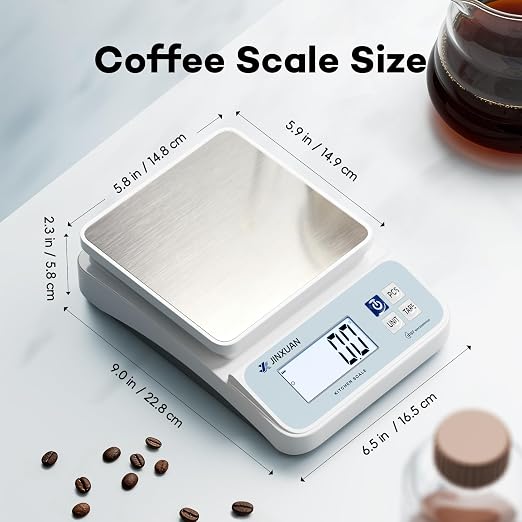 Digital Kitchen Scale 11lb/5kgx0.1g Waterproof Food Scales for Kitchen Rechargeable Food Weighing Scale with LCD Display, Large Food Scale Grams and Ounces for Baking, Cooking, Weight Loss, Meal Prep