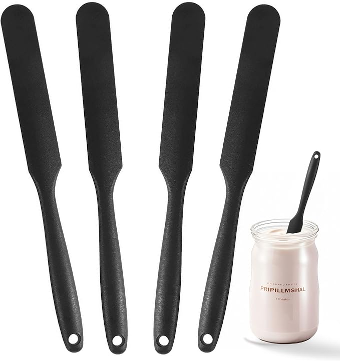 4 Pcs Silicone Jar Spatula,10 Inch Jam Spreader for Peanut Butter | Heat-Resistant Food-Grade Jar Blender ,Kitchen Spatula for Scraping Icing Bread Cream, Jam