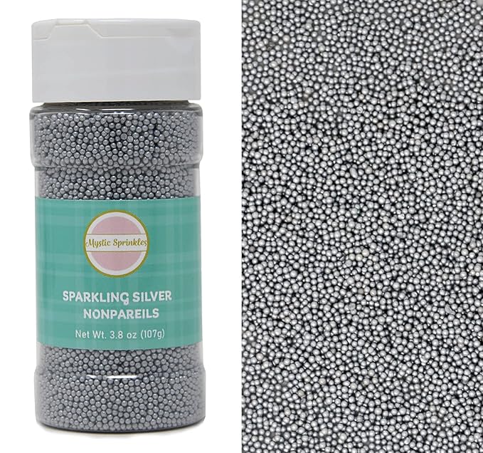 Mystic Sprinkles Sparkling Silver Nonpareils 3.8oz Bottle