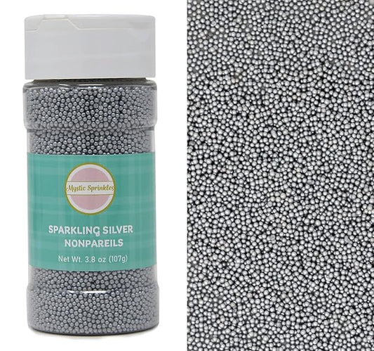 Mystic Sprinkles Sparkling Silver Nonpareils 3.8oz Bottle