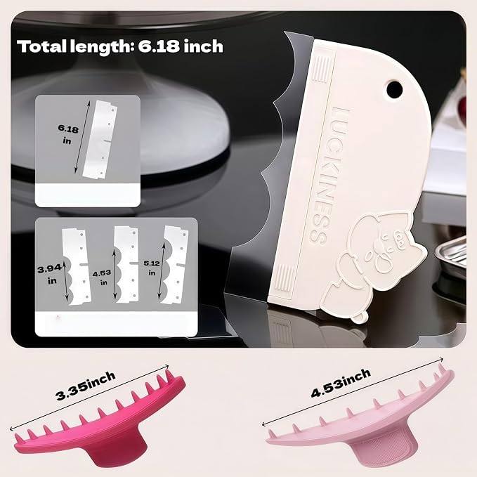 2PCS Cake Smoother Scraper,Arch Guide Tool | Cake DecoratingSuppliesRemovableandreplaceablescraping blades(included replaceablescrapers)for6-12"One Large and One Small