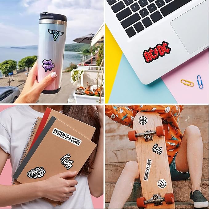 BulbaCraft Legendary Rock Band Stickers – Heavy Metal Laptop Decals - Vinyl Band Stickers for Adults, Rock Stickers and Decals, Gifts for Women & Men