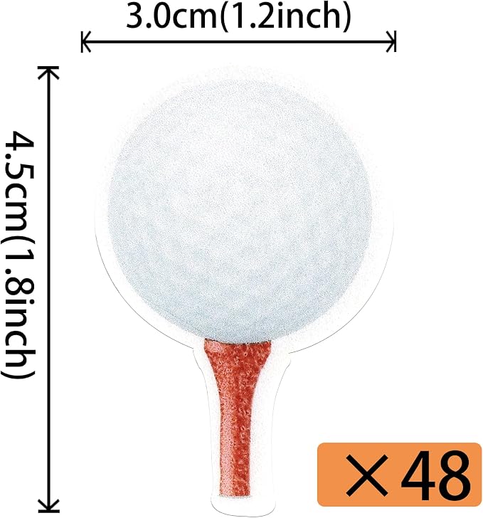 48 PCS Edible Golf Cupcake Toppers Wafer Paper Sports Ball Cupcake Picks Edible Golf Birthday Decorations for Sports Theme Baby Shower Kids Boys Girls Player Birthday Party Cake Decoration Supplies