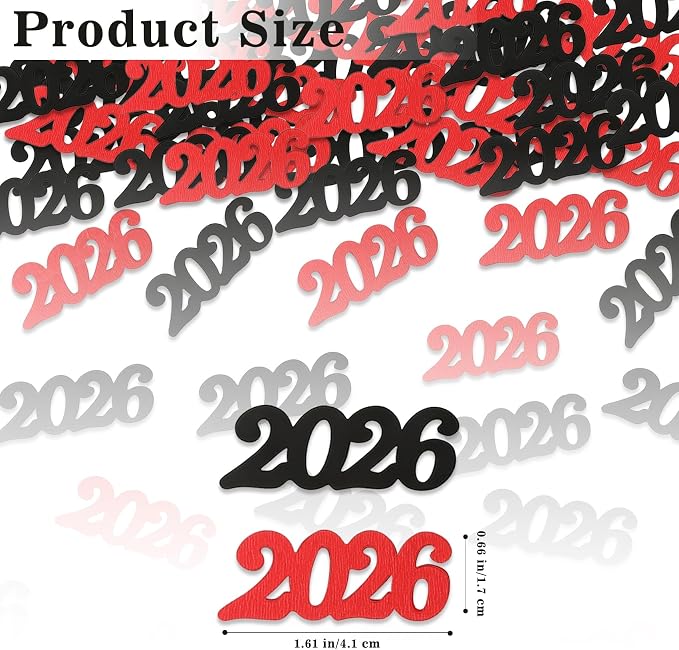 Graduation Confetti 2026, Congrats Grad Confetti Class of 2026,60g Red Black Glitter Graduation Table Scatter Centerpiece for Graduation Party Decorations Senior High School Celebration Party Supplies