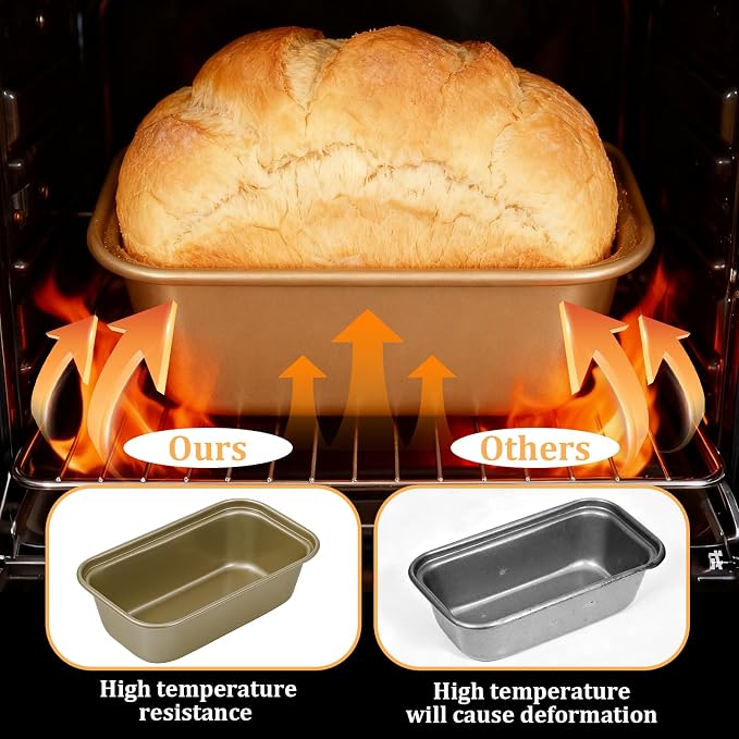 12 Pcs Mini Loaf Pan for Baking Bread, Non-Stick Carbon Steel Baking Bread Pan 6.1 x 3.3 x 2.1 Inches Small Banana Bread Tins for Oven Baking Small Rectangular Bread