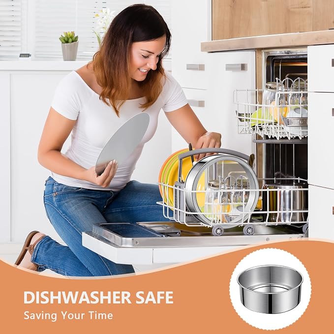 4" 7" 9" Cake Pan, Removable Bottom & Easy Releasing, Leakproof & Nonstick Round Cake Pans, 304 Stainless Steel Baking Pans Set, Non-Toxic & Healthy, Dishwasher Safe
