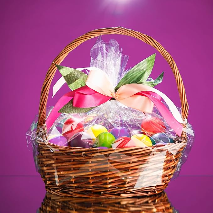 50pcs Cellophane Bags 12x18 Cellophane Wrap Goodie Bags Large Clear Gift Bag Party Favors Bag Clear Treat Wraps with Ties Plastic Gift Packaging Wraps for Cookie Candy